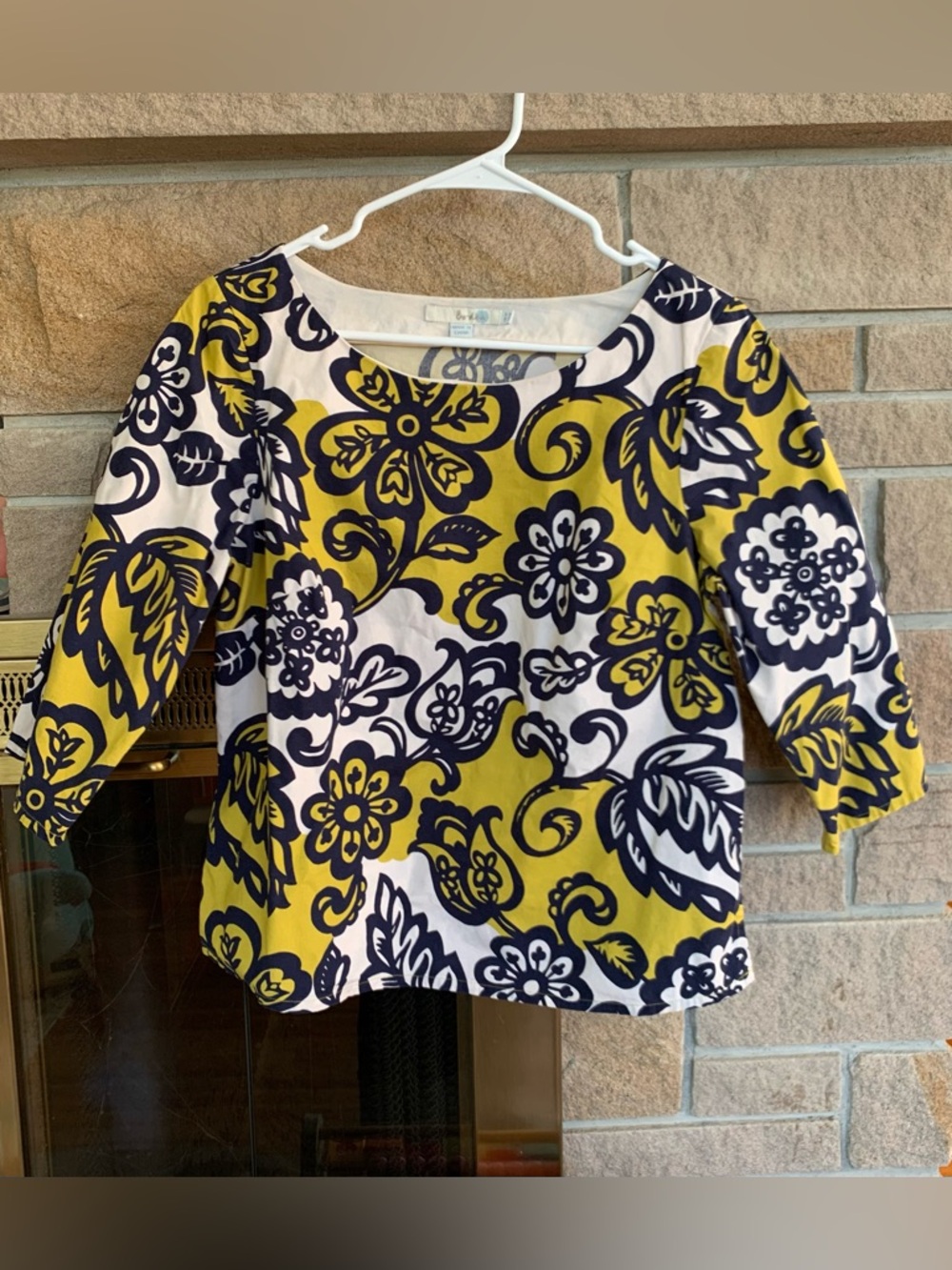 Boden Floral Scoop Neck Blouse